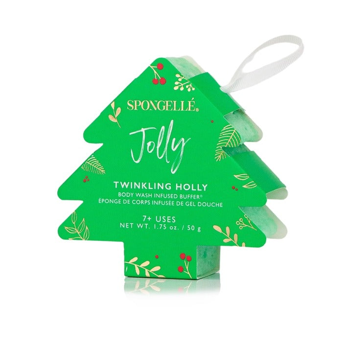 Tree-Shaped Twinkling Holly Body Wash Infused Buffers