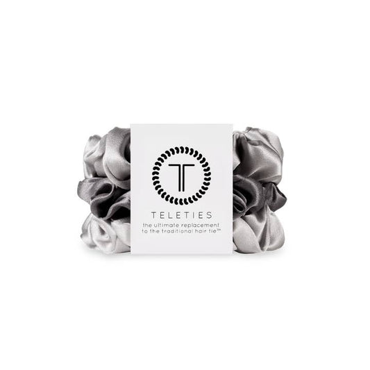 Teleties Scrunchie, Small, Silver Flames