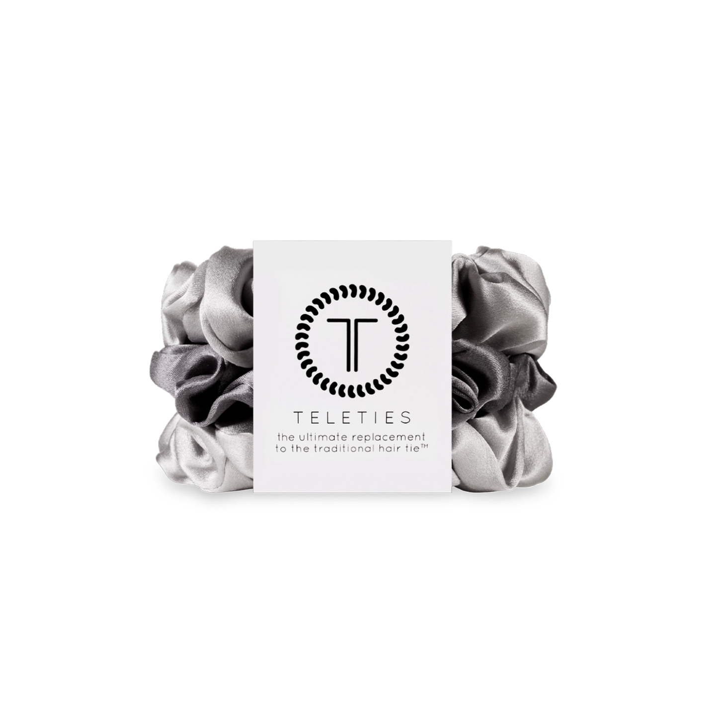 Teleties Scrunchie, Small, Silver Flames