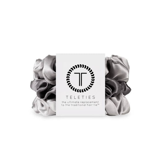 Teleties Scrunchie, Large, Silver Flames