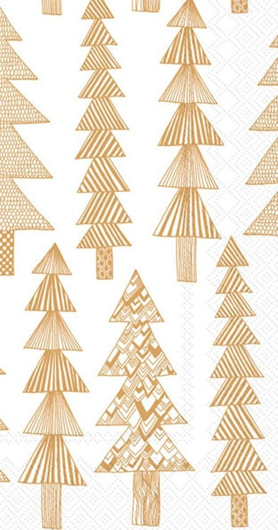 Guest Towels Christmas Trees Gold