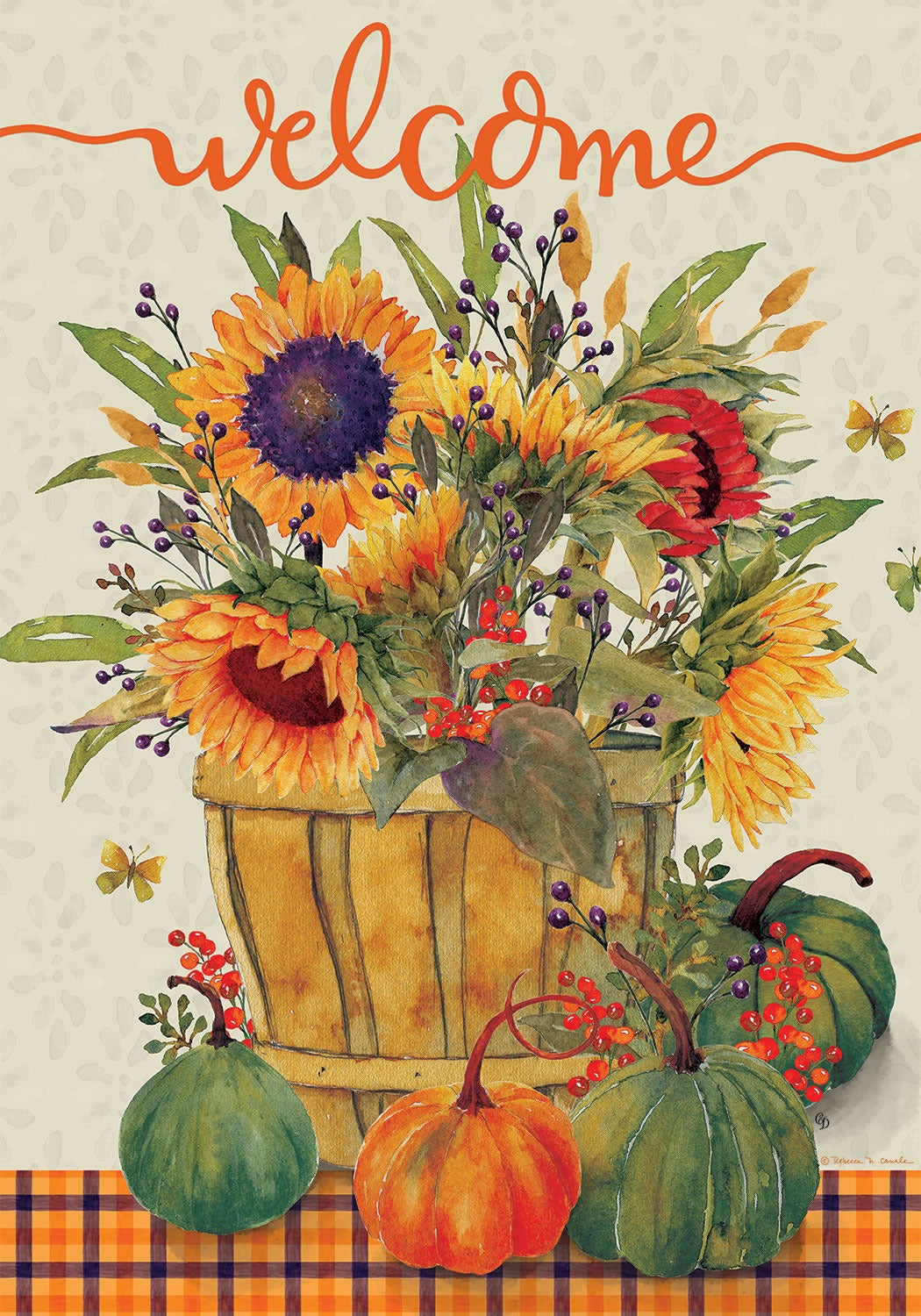 Garden Flag Sunflower Basket