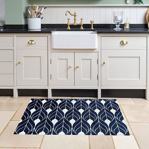 Tulle Navy Washable Rug