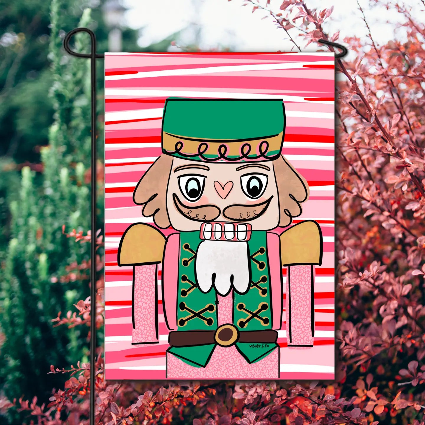 Garden Flag Pink Candy Nutcracker