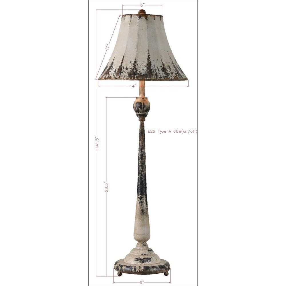 Lamp Amelia White Distressed