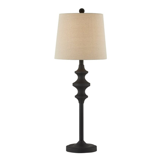 Lamp Katherine Matte Black with Beige Shade