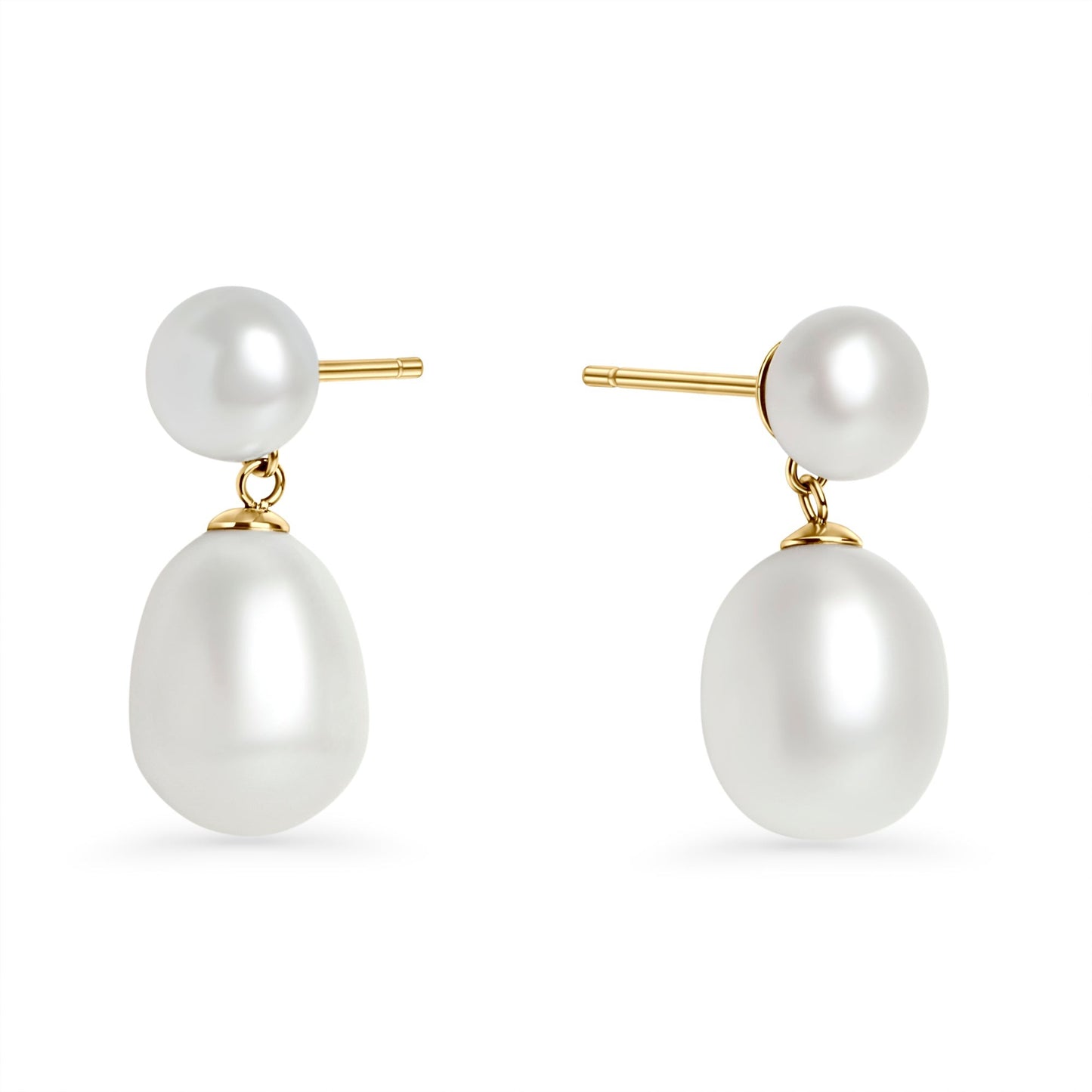 Earrings Drop Reina Pearl Pendant Gold 12 mm