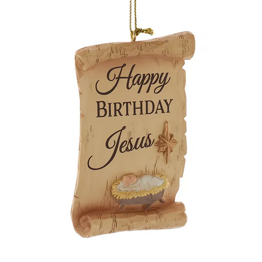 Ornament Religious Happy Birthday Jesus 3.75"