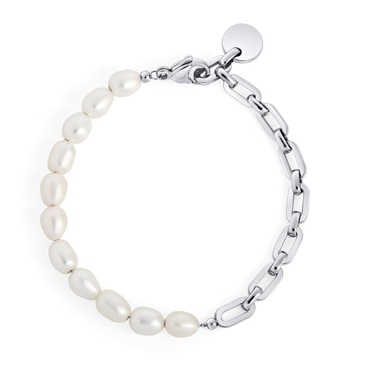 Bracelet Reina Pearl Silver 7.5 in