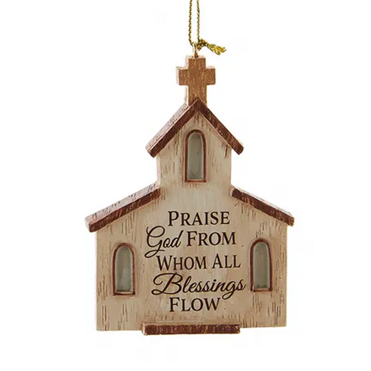 Ornament Church Praise God from Whom All Blessings Flow 3.625"