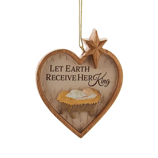 Ornament Nativity Let Earth receive her King 3.5"