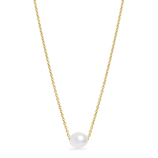 Necklace Reina Pendant Pearl Gold 17 in