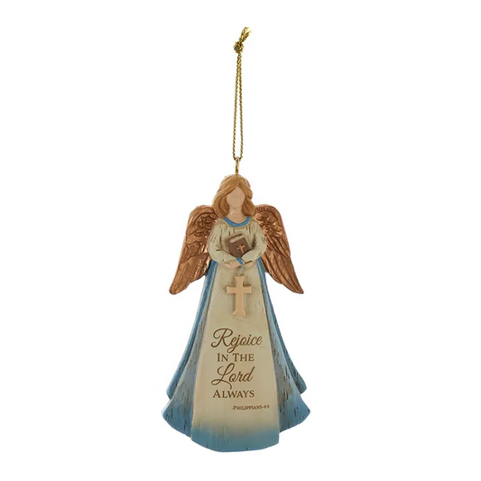 Ornament Angel Rejoice In The Lord Always 4"