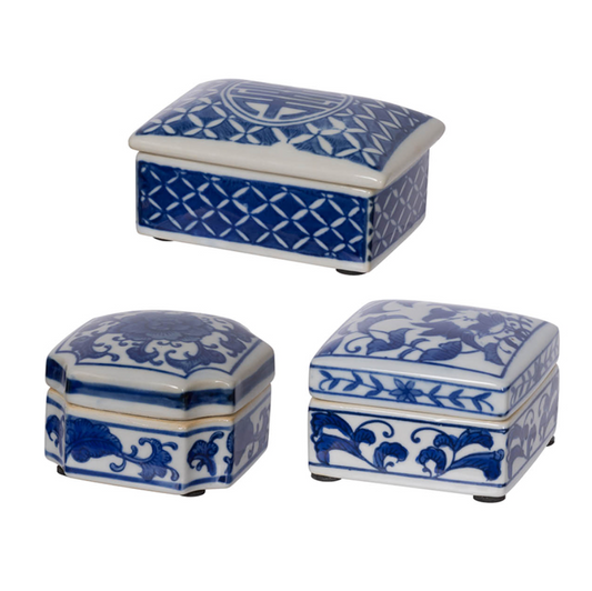 Trinket Box Blue & White