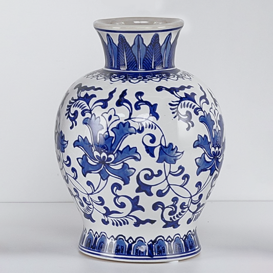 Vase Blue & White Floral