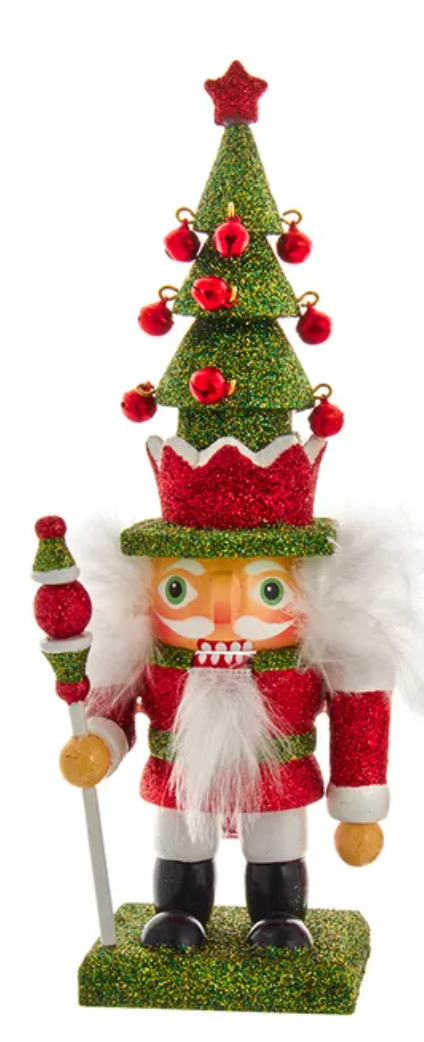 Nutcracker Hollywood Tree Hat Green & Red 9.5"