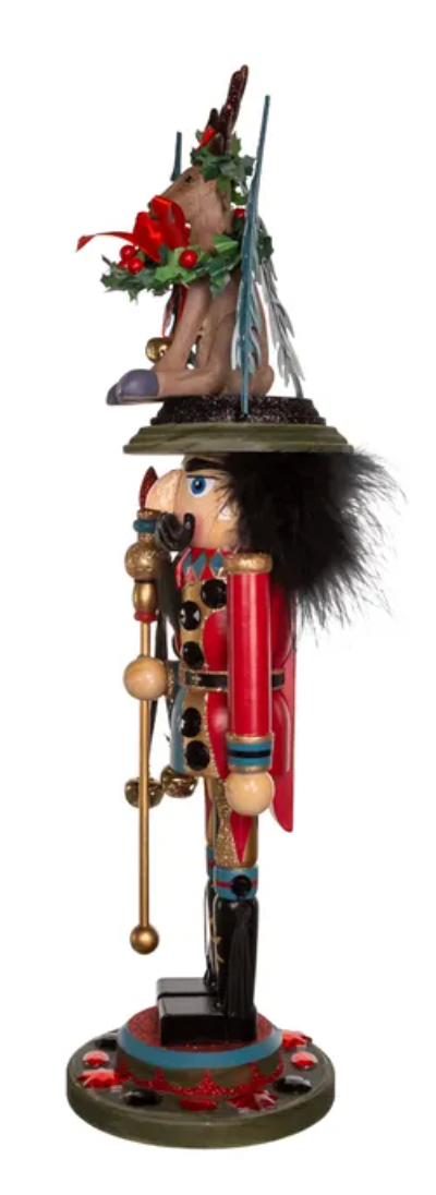 Nutcracker Hollywood Soldier with Deer Hat 15"