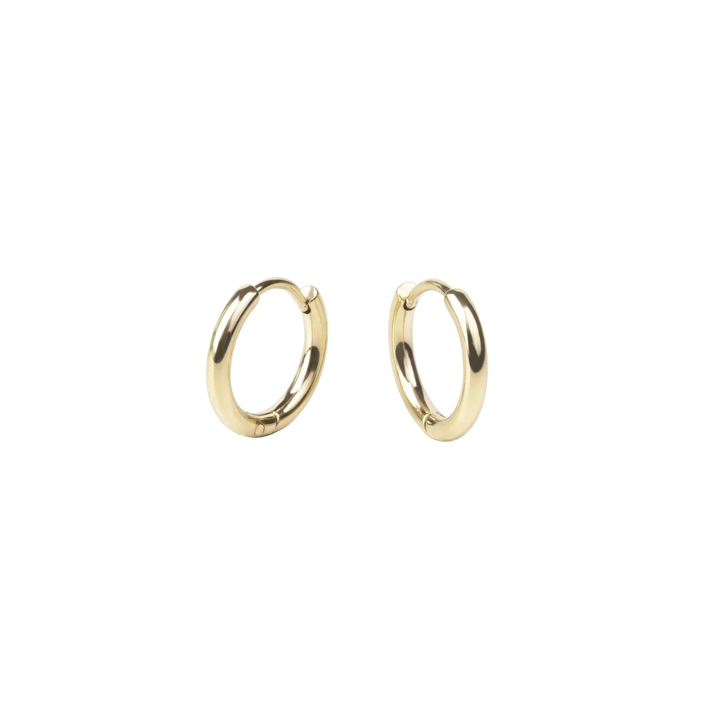 Earrings Huggie Stacks Plain Gold 10 mm