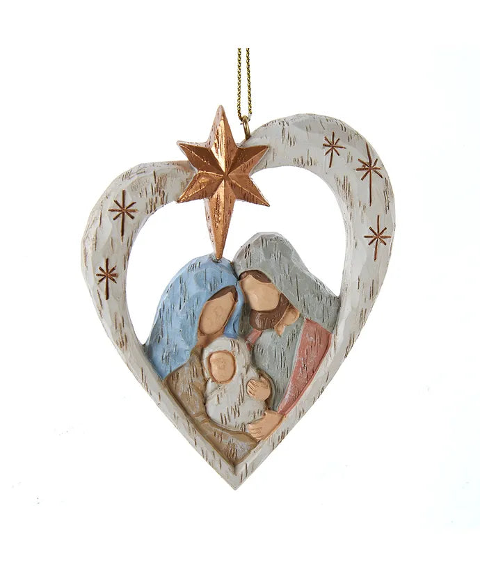 Ornament Nativity Heart 3.75"