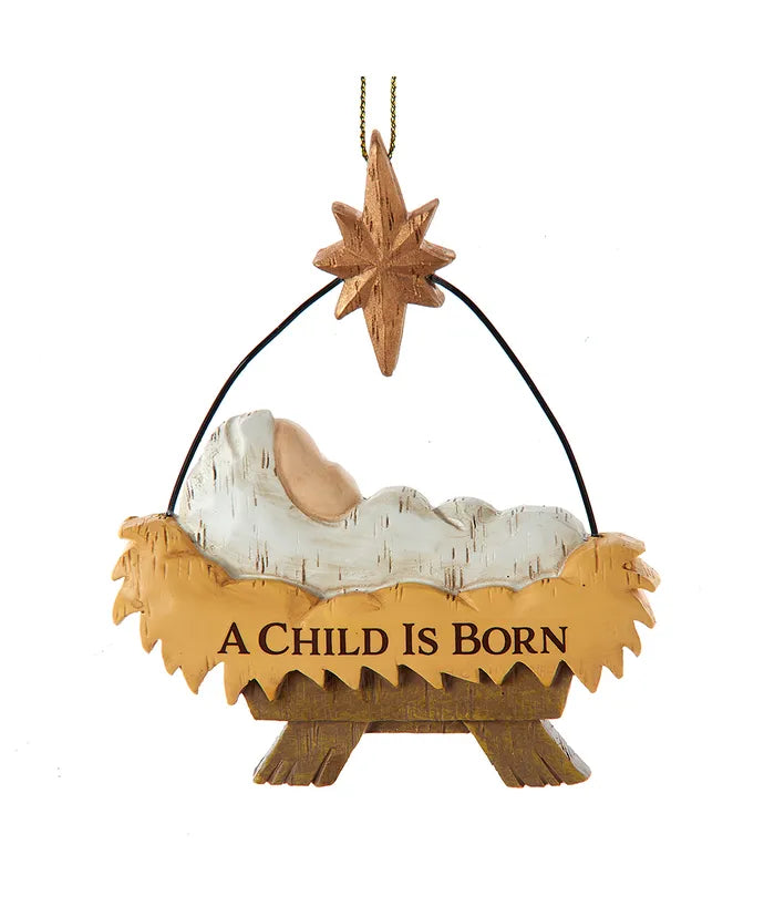 Ornament Nativity A Child is Born 3.5"