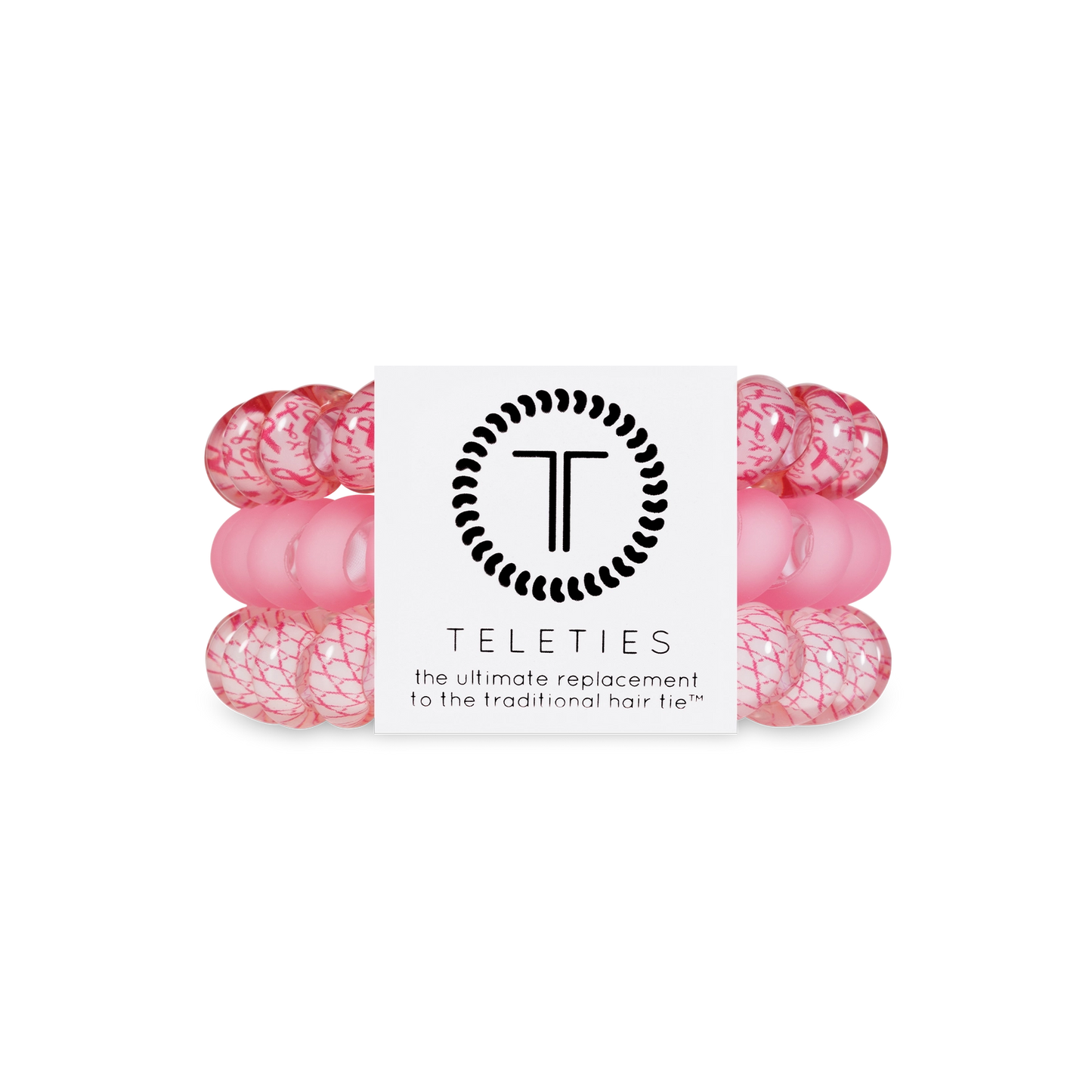 Teleties No Rip Hair Ties, Large,  Pink & Powerful