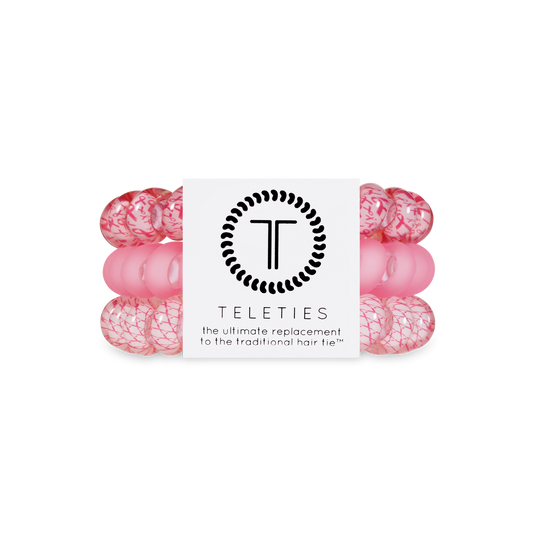 Teleties No Rip Hair Ties, Large,  Pink & Powerful