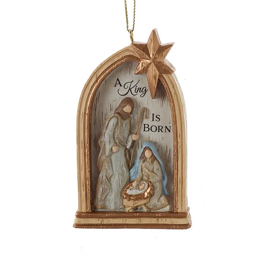 Ornament Nativity A King is Born Window Arch 3.75"