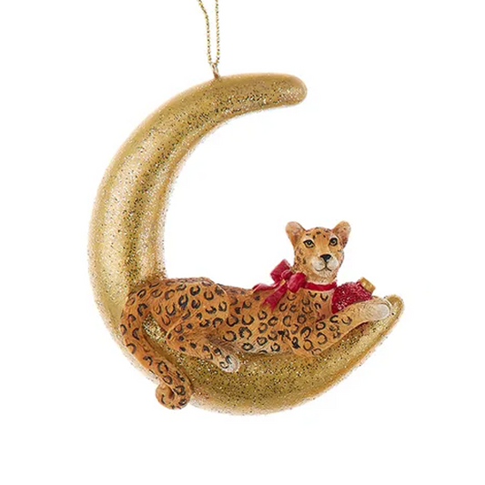 Ornament Leopard on Mood Red Ornament 3.75"