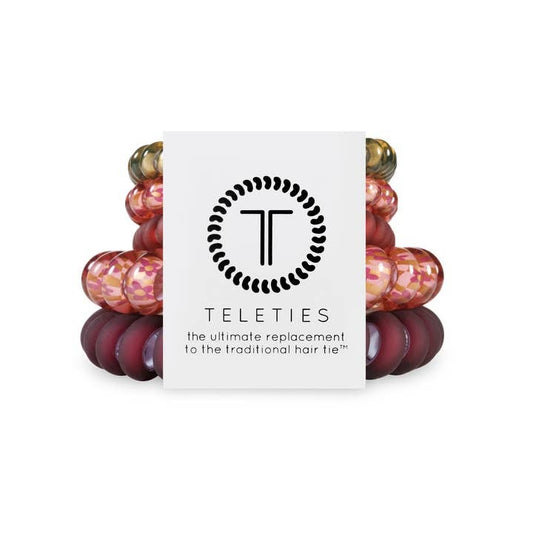 Teleties No Rip Hair Ties, Mixed Pack, Burgundy Bliss