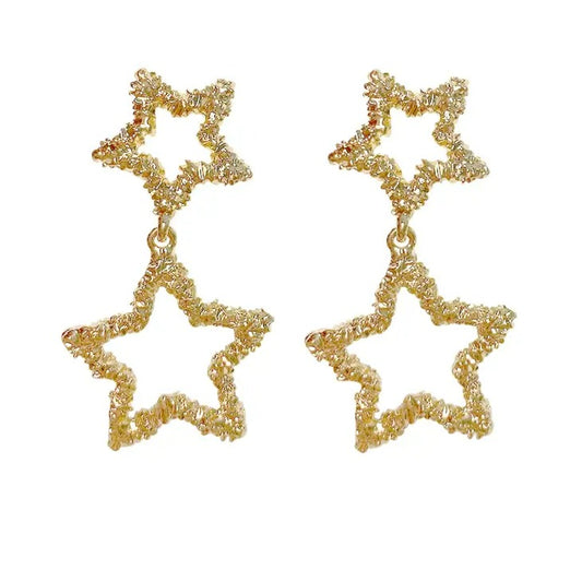 Earrings Drop Star Gold