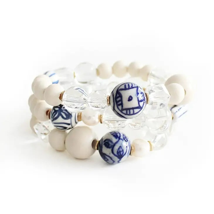 Bracelet Chinoiserie White & Clear
