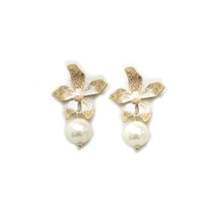 Earrings Flower and Pearl