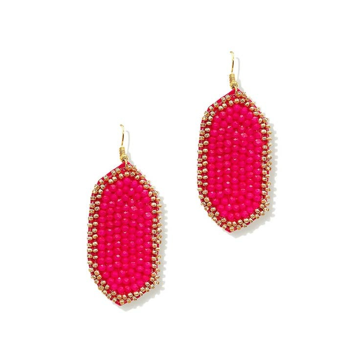 Earrings Hot Pink Beaded