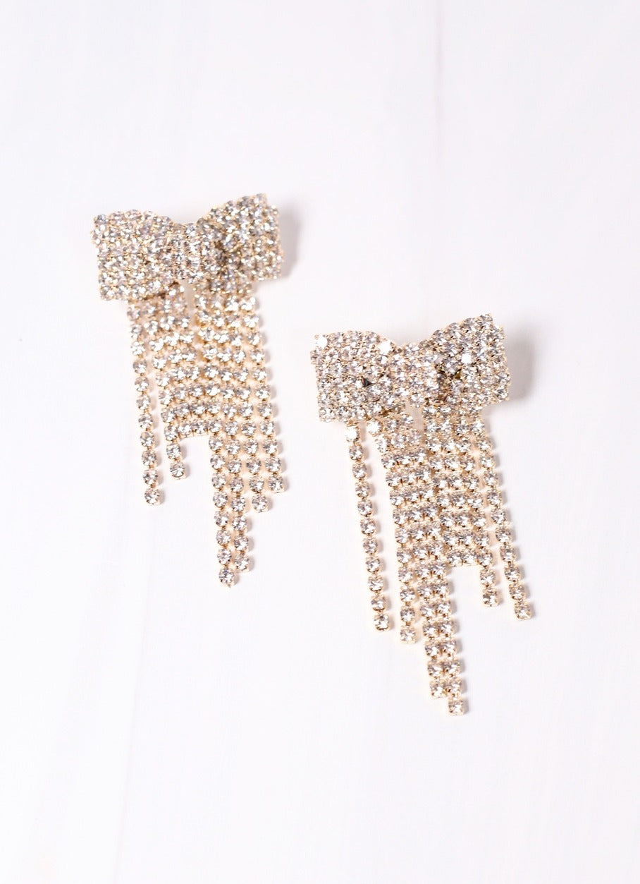 Earrings Bow Thick Gold