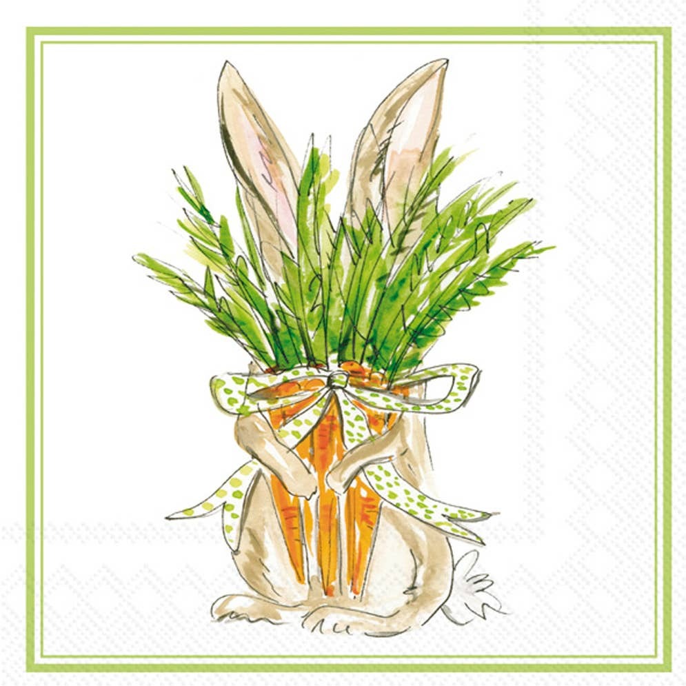 Cocktail Napkins Carrot Bunny Easter