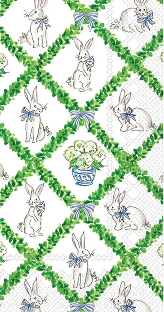 Guest Towels Easter Bunnies Green & Blue
