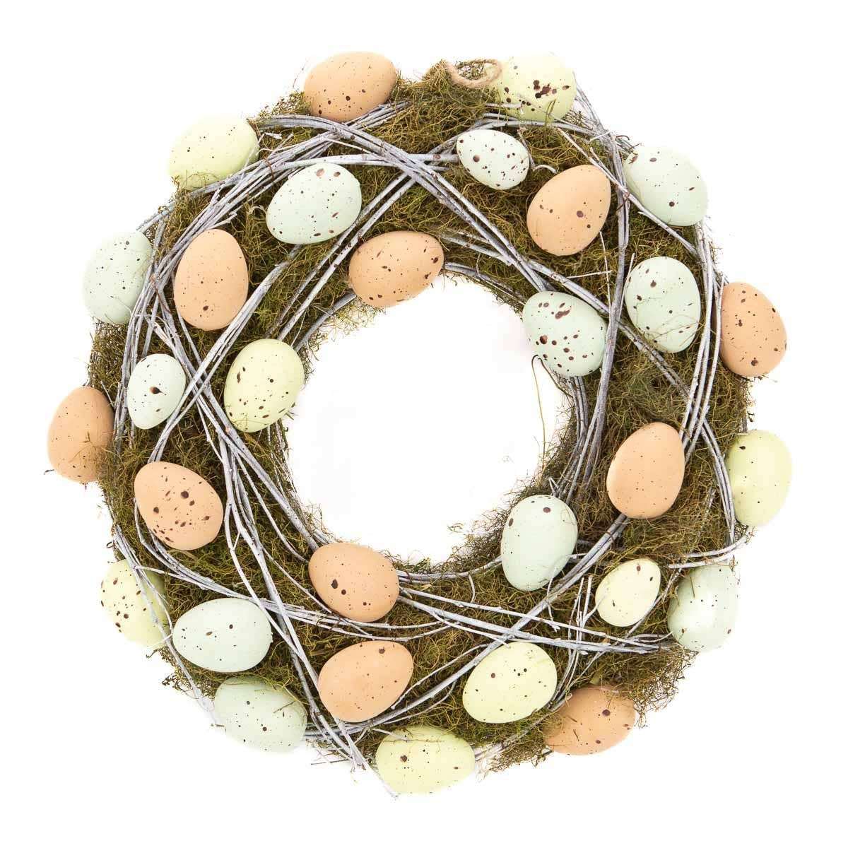 Wreath Easter Egg Moss Green & Pastel 16"