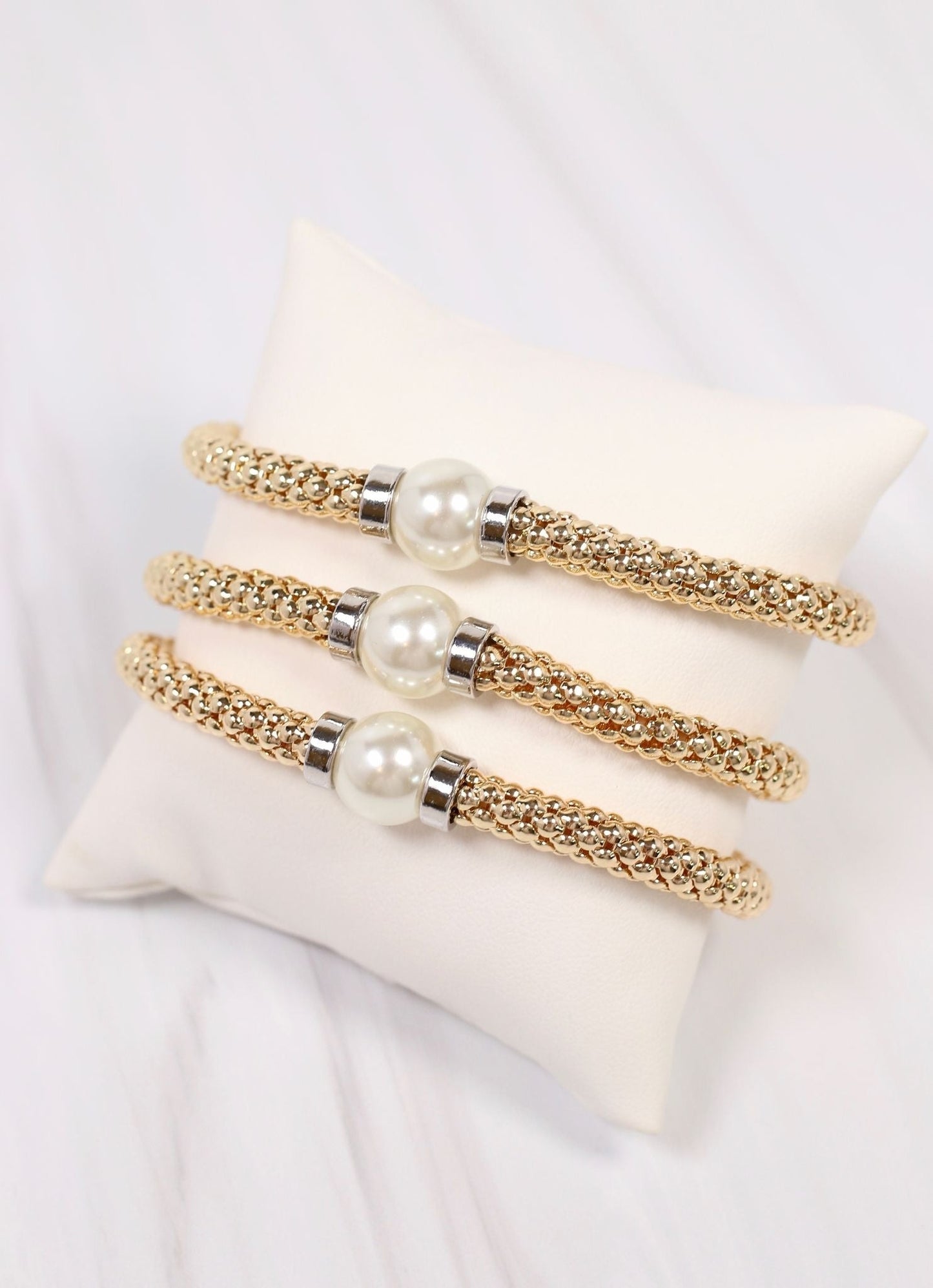 Bracelet Gold with Pearl Set