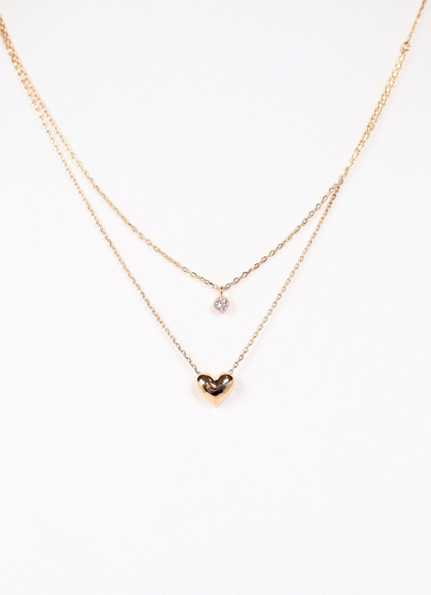 Necklace Layered Heart Gold