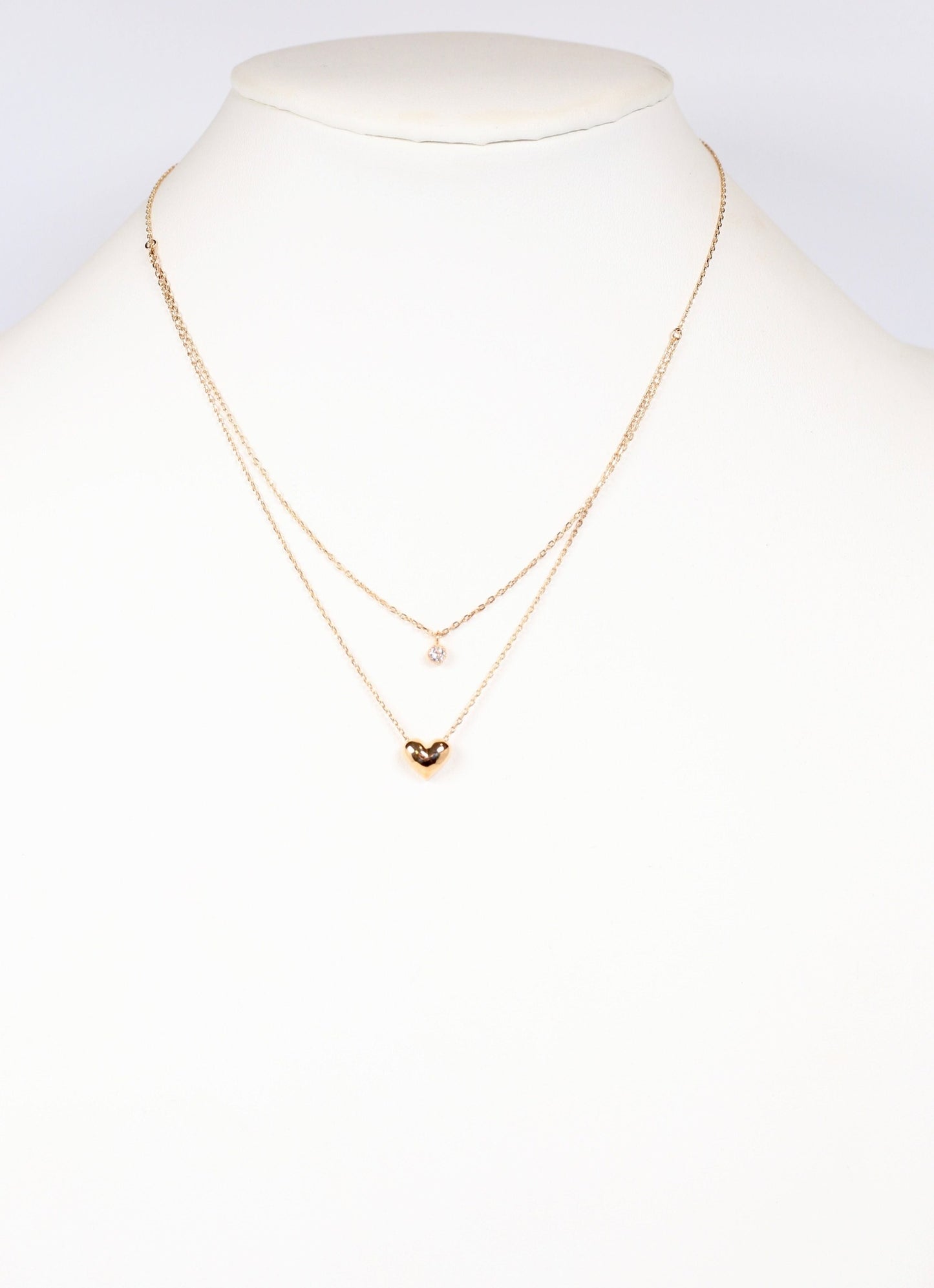 Necklace Layered Heart Gold