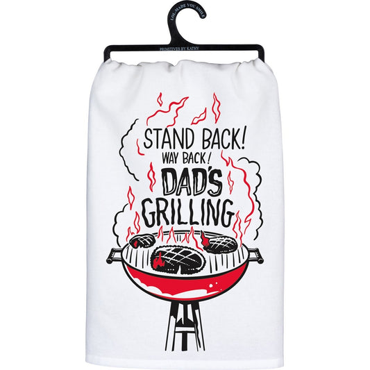 Tea Towel Stand Back Dad's Grilling