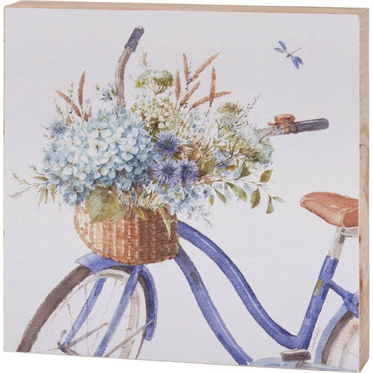 Art Block Blue Floral Bike