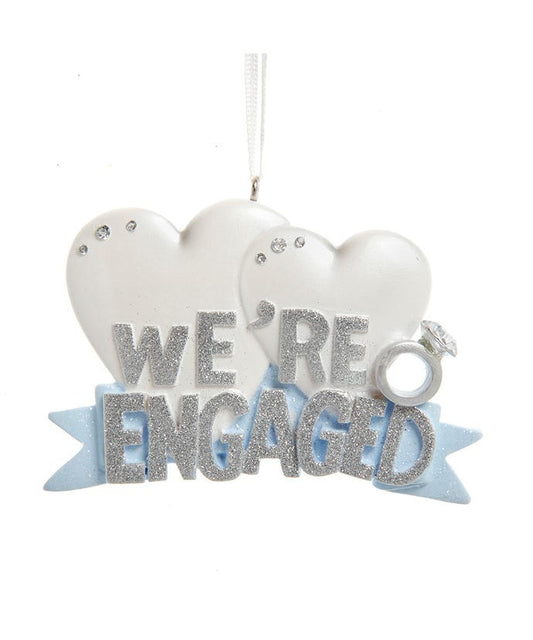 Ornament We're Engaged Hearts 2.5"