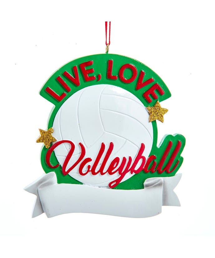 Ornament Live, Love, Volleyball Personalization 3.5"