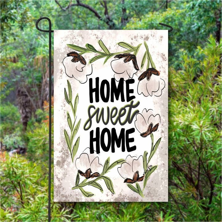 Garden Flag Cotton Wreath Home Sweet Home