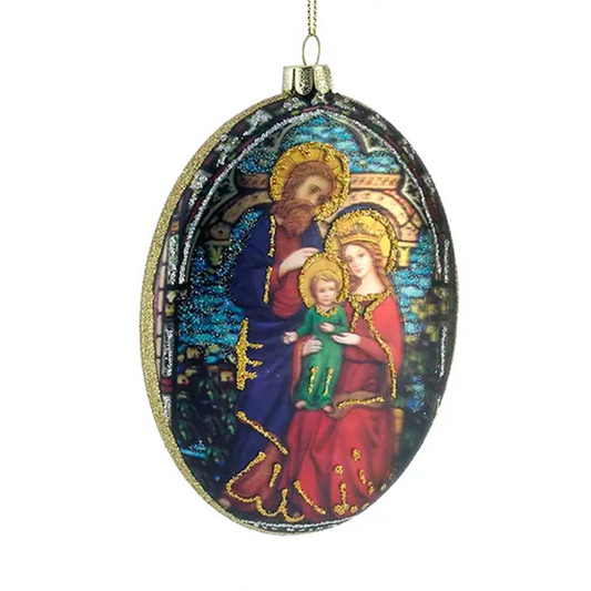 Ornament Holy Family Green 4.5"