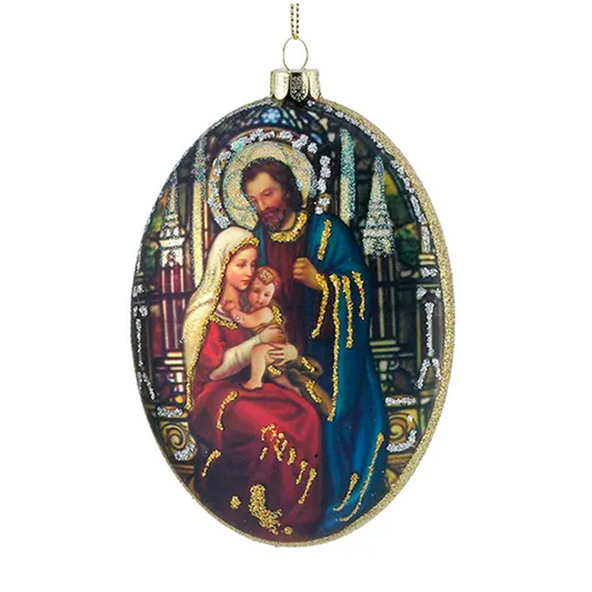 Ornament Holy Family Blue 4.5"