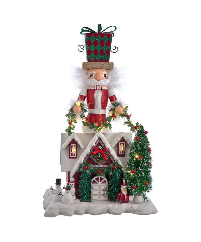 Nutcracker Hollywood Snow Covered House Musical LED 18"