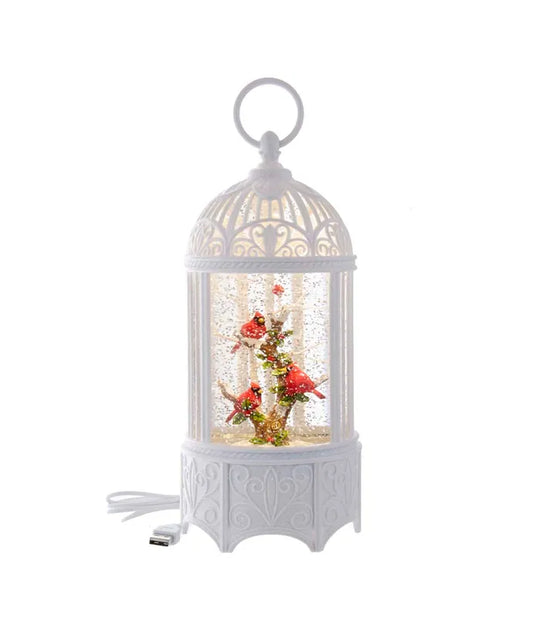 Lantern Water Motion Bird Cage White 10.25"