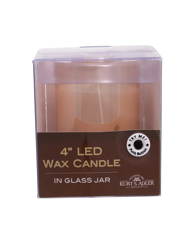 Candle Flicker Flame in Glass Jar LED 4"